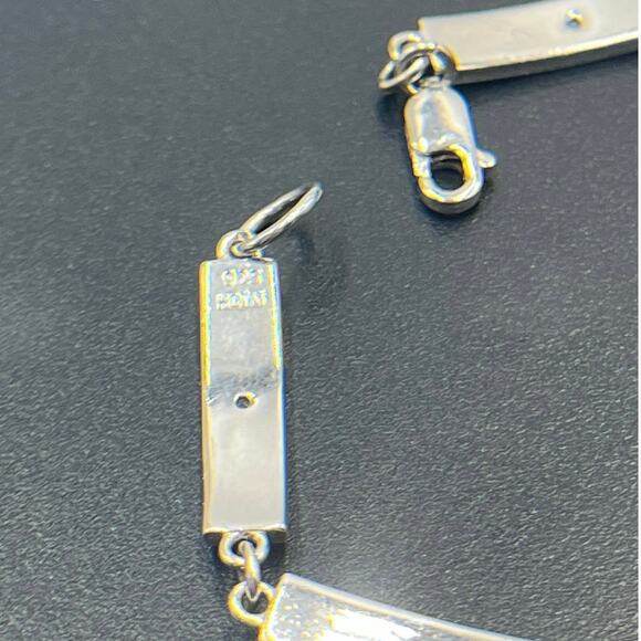 HD/N Signed Vintage 925 Sterling Silver Panel Link Diamond
Accent Bracelet - Picture 3 of 9